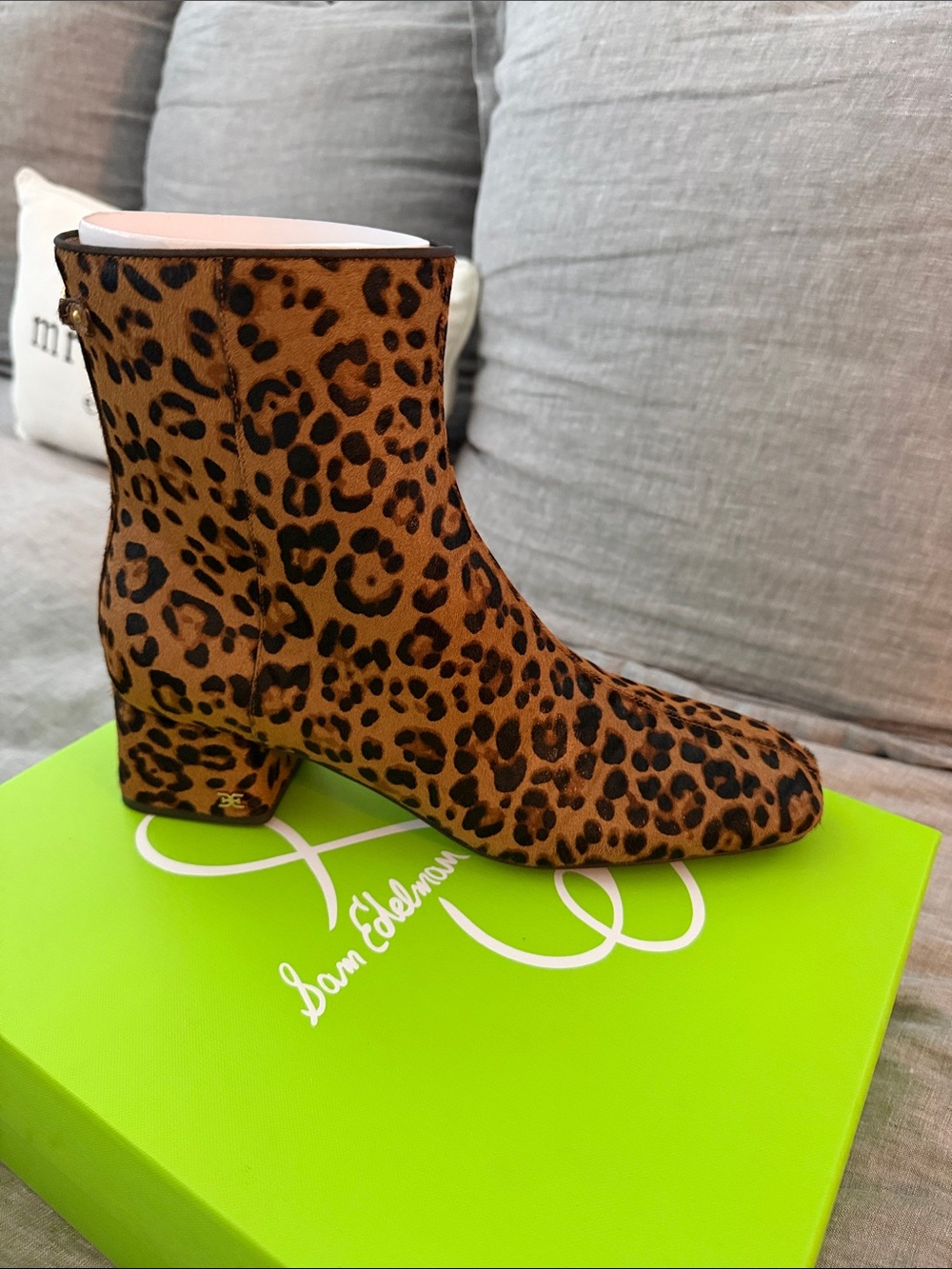 Sam Edelman Leopard-Print Ankle Booties in Brown and Black
